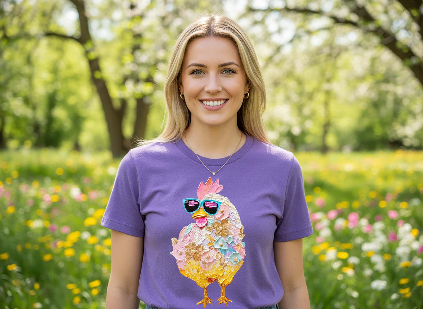 Easter Chicken Shirt, Womens Easter Shirt, Cute Bunny Shirt, Family Easter Shirt