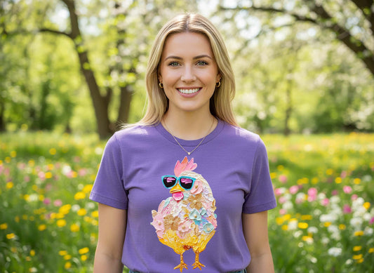 Easter Chicken Shirt, Womens Easter Shirt, Cute Bunny Shirt, Family Easter Shirt
