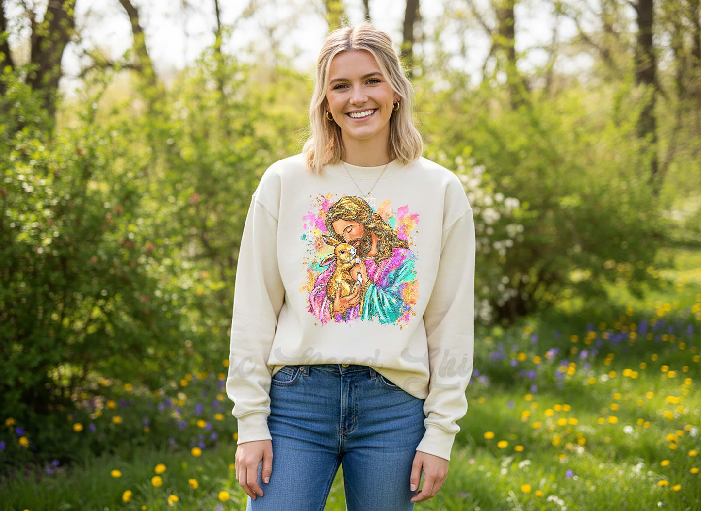 Easter Jesus Sweatshirt, Women's Easter Sweatshirt, Easter Teacher Sweatshirt,