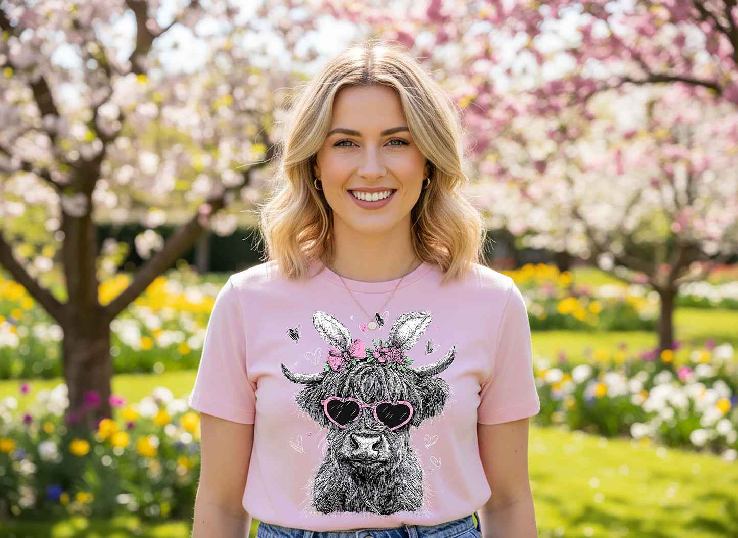 Easter Cow Shirt, Cow Easter Shirt, Women's Easter Shirt, Family Easter Shirt