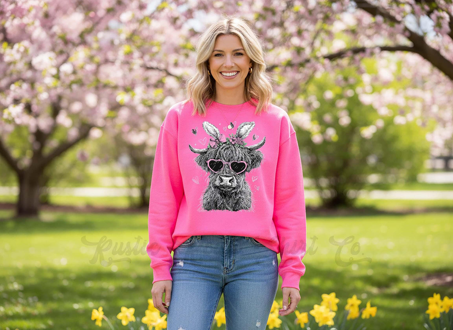 Cow Easter Sweatshirt, Western Easter Sweatshirt, Easter Teacher Sweatshirt,