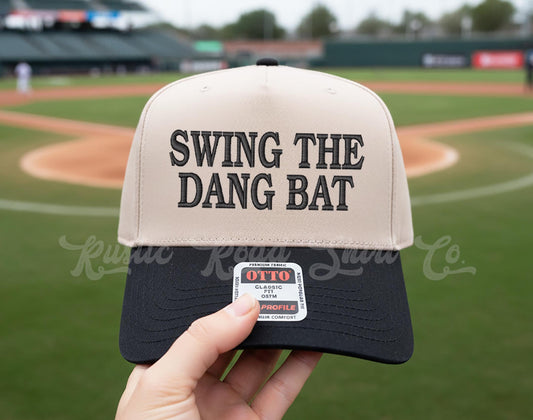 Swing the Dang Bat Hat, Embroidered Trucker Hat, Baseball Hat, Baseball Mom Hat