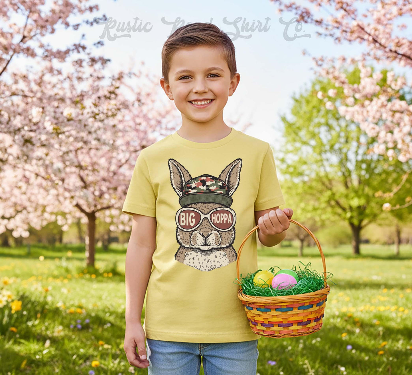 Boys Easter Shirt, Big Hoppa Camo Shirt, Toddler Easter Outfit, Easter Basket Gift