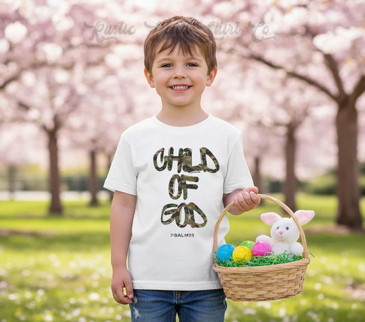 Child of God Shirt, Camo Easter Shirt, Toddler Easter Outfit, Easter Basket Gift