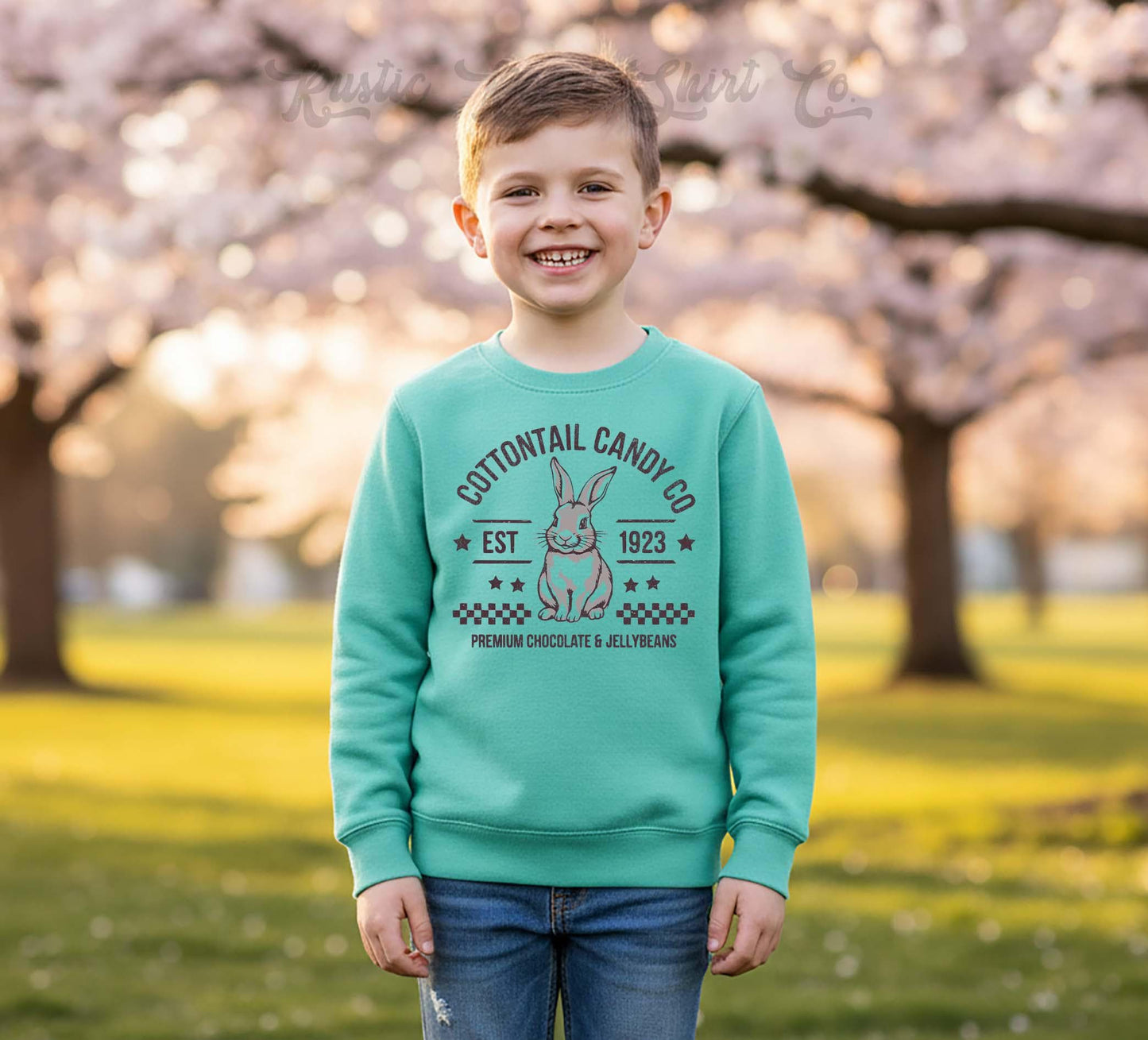 Boys Easter Sweatshirt, Cottontail Bunny Sweatshirt, Toddler Easter Outfit, Boy Easter Shirt, Easter Basket Gift