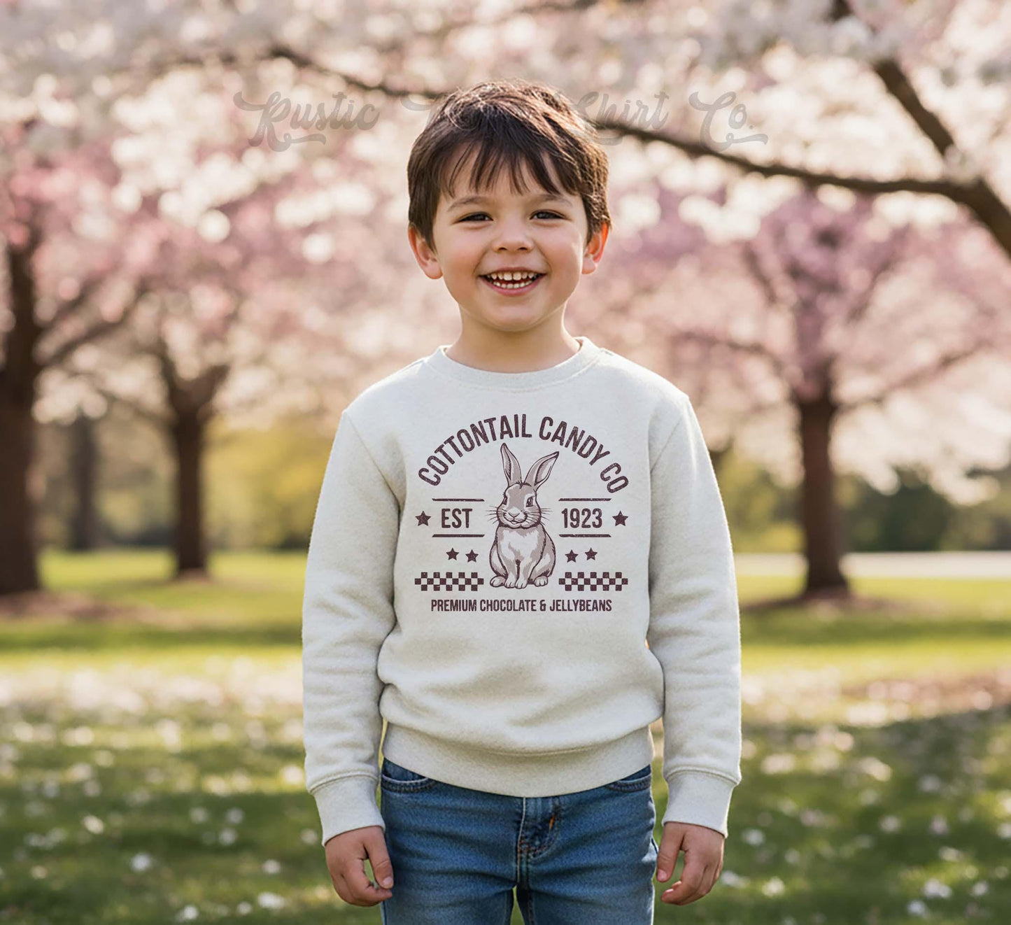 Boys Easter Sweatshirt, Cottontail Bunny Sweatshirt, Toddler Easter Outfit, Boy Easter Shirt, Easter Basket Gift