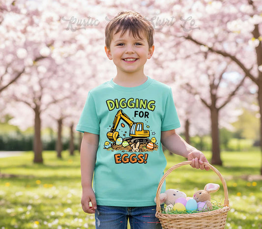 Diggin for Eggs Easter Shirt, Boys Easter T-shirt, Toddler Easter Outfit, Easter Basket Gift