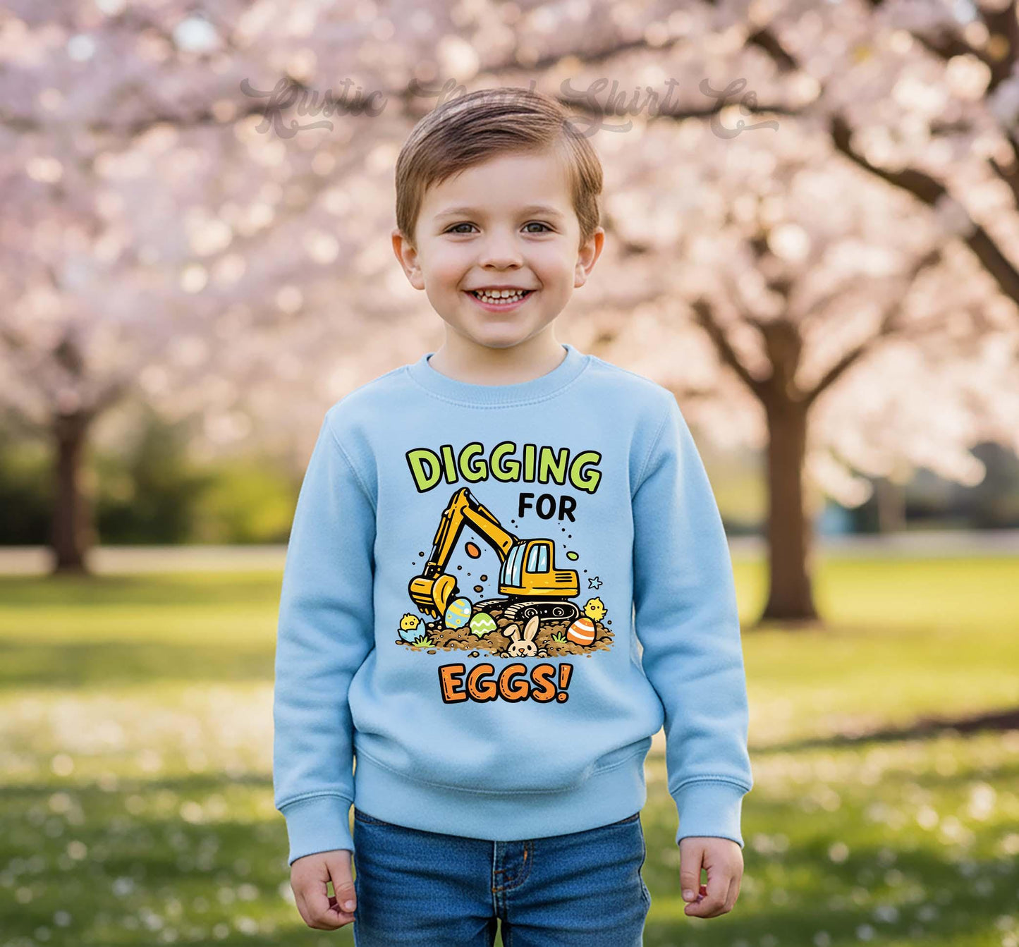 Boys Easter Sweatshirt, Digging for Eggs Sweatshirt, Toddler Easter Outfit, Boy Easter Shirt, Easter Basket Gift