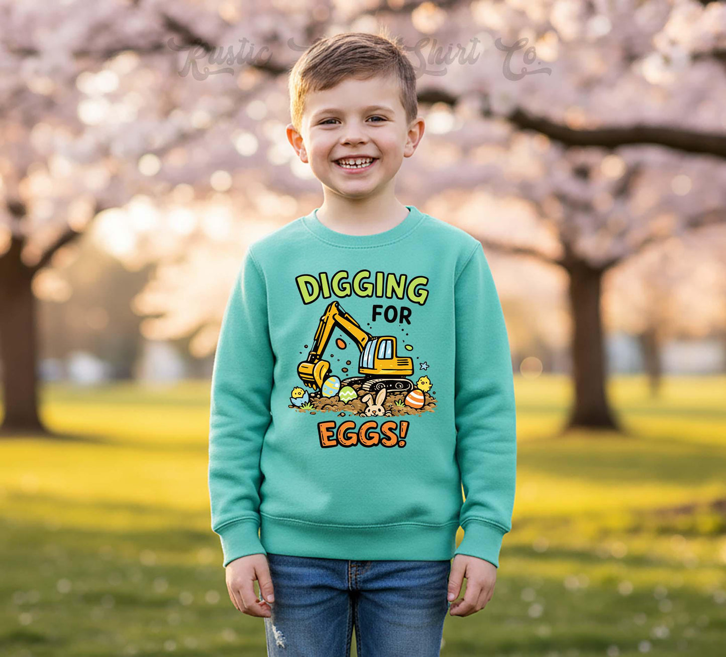 Boys Easter Sweatshirt, Digging for Eggs Sweatshirt, Toddler Easter Outfit, Boy Easter Shirt, Easter Basket Gift