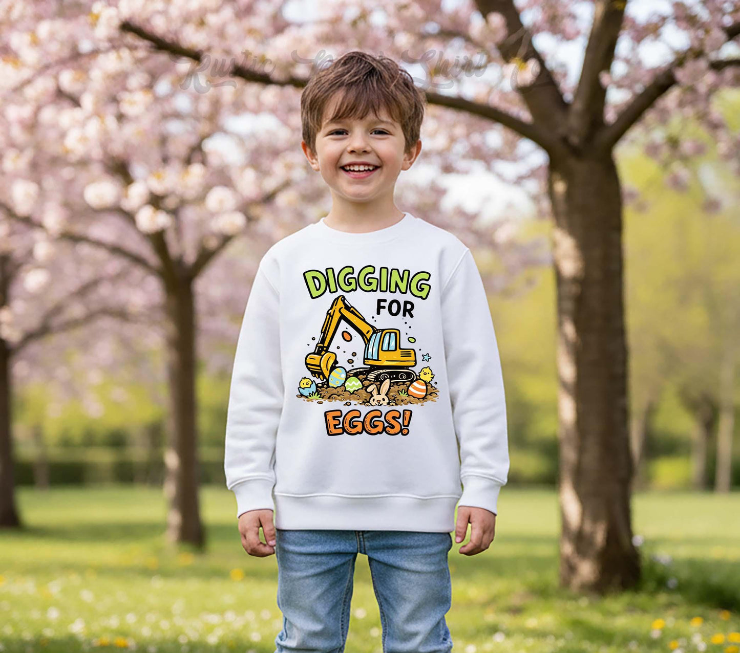 Boys Easter Sweatshirt, Digging for Eggs Sweatshirt, Toddler Easter Outfit, Boy Easter Shirt, Easter Basket Gift