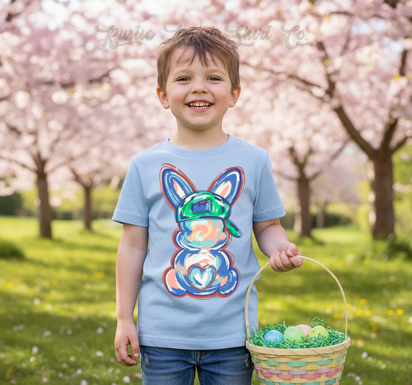 Bunny Easter Shirt, Boys Easter T-shirt, Toddler Easter Outfit, Easter Basket Gift
