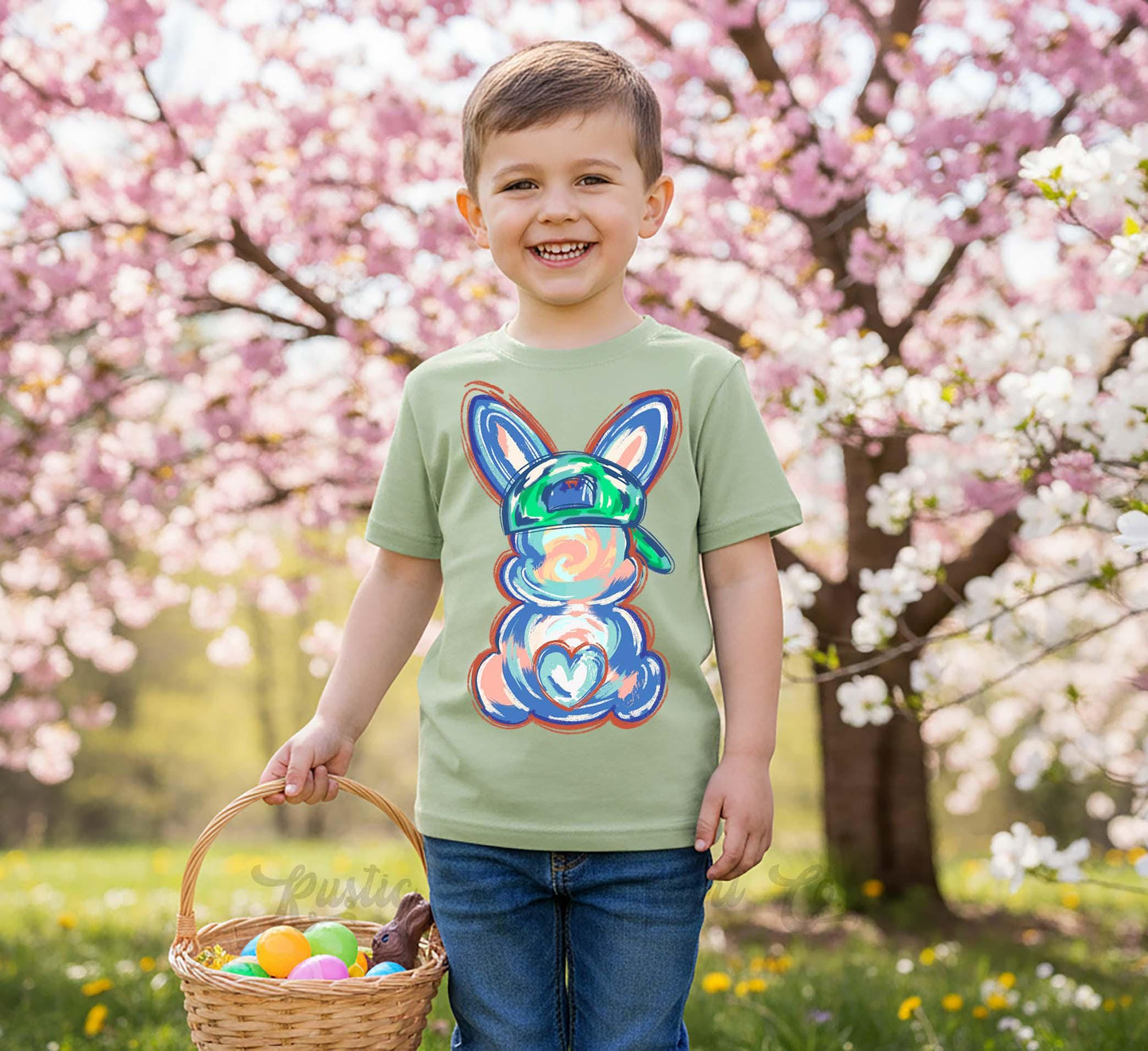 Bunny Easter Shirt, Boys Easter T-shirt, Toddler Easter Outfit, Easter Basket Gift
