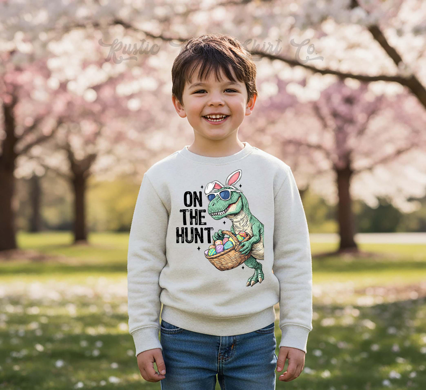 Dinosaur Easter Sweatshirt, Boys Easter Sweatshirt, Toddler Easter Outfit, Boy Easter Shirt, Easter Basket Gift