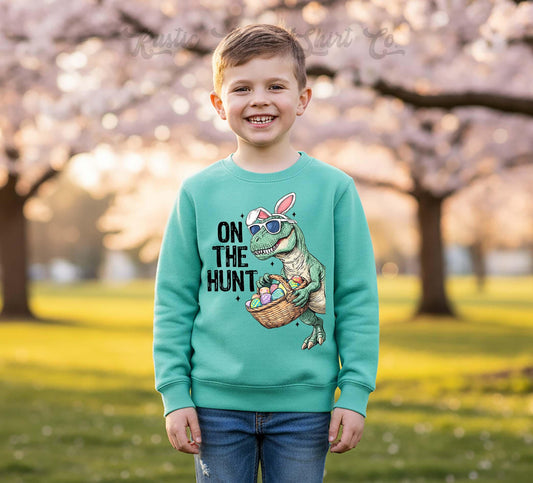 Dinosaur Easter Sweatshirt, Boys Easter Sweatshirt, Toddler Easter Outfit, Boy Easter Shirt, Easter Basket Gift