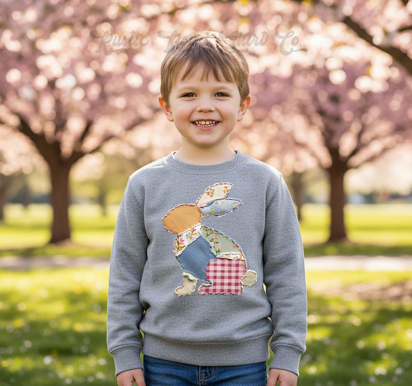 Boys Bunny Easter Sweatshirt, Faux Quilt Easter Sweatshirt, Toddler Easter Outfit, Boy Easter Shirt, Easter Basket Gift