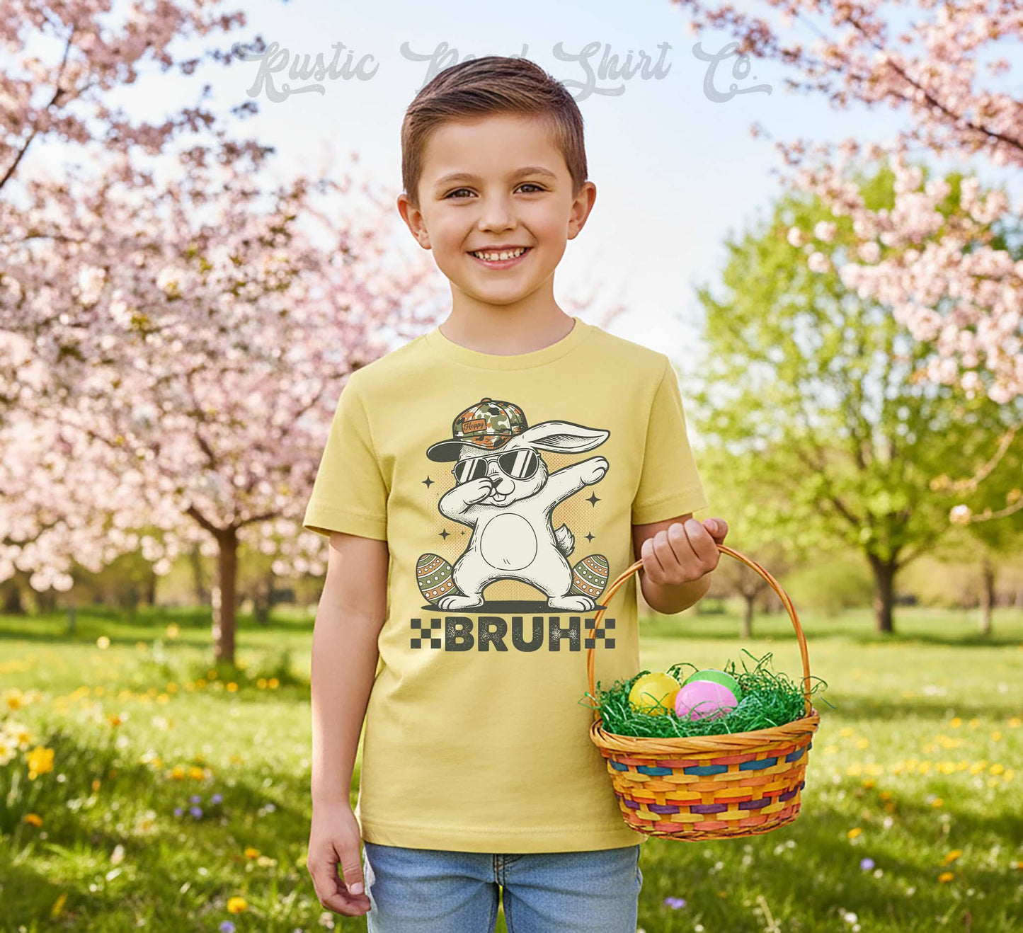 Bruh Boys Easter Shirt, Bunny Easter T-shirt, Toddler Easter Outfit, Easter Basket Gift