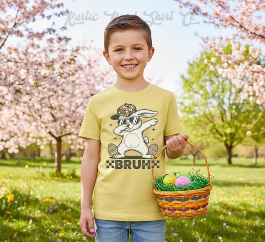 Bruh Boys Easter Shirt, Bunny Easter T-shirt, Toddler Easter Outfit, Easter Basket Gift