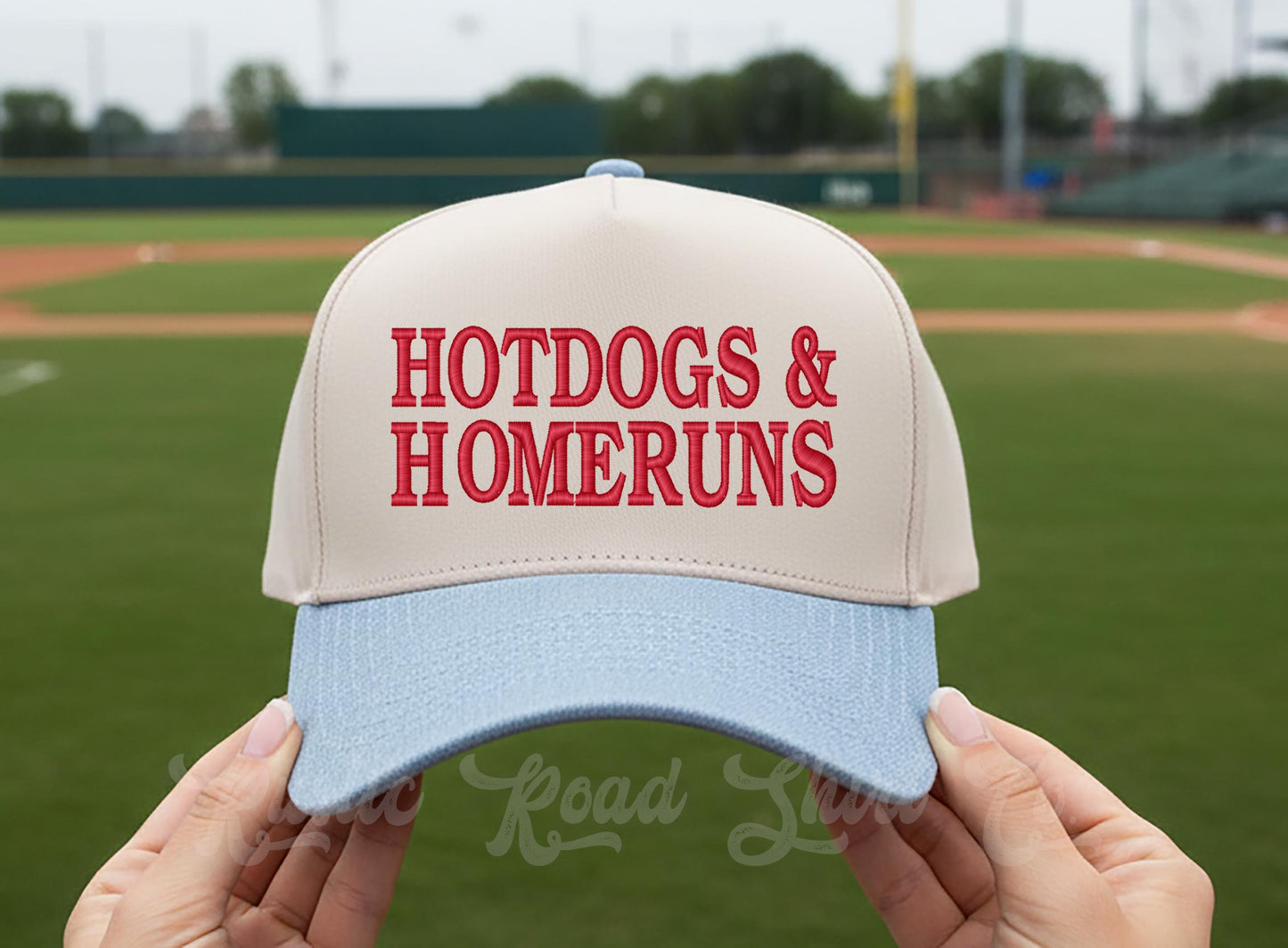Hotdogs and Homeruns Embroidered Trucker Hat, Baseball Hat, Baseball Mom Hat, Softball Mom Hat