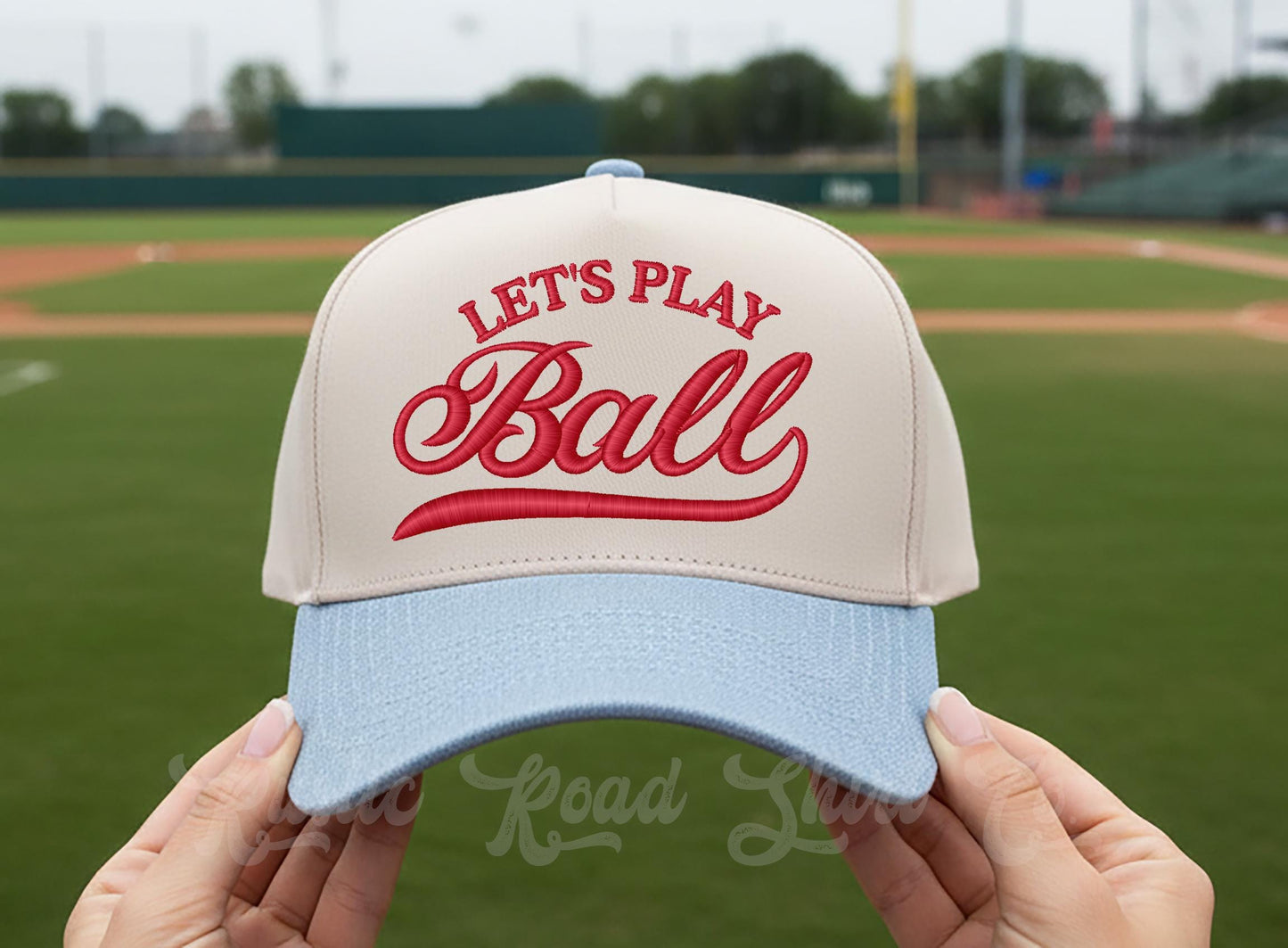 Let's Play Ball Embroidered Trucker Hat, Baseball Hat, Baseball Mom Hat, Softball Mom Hat