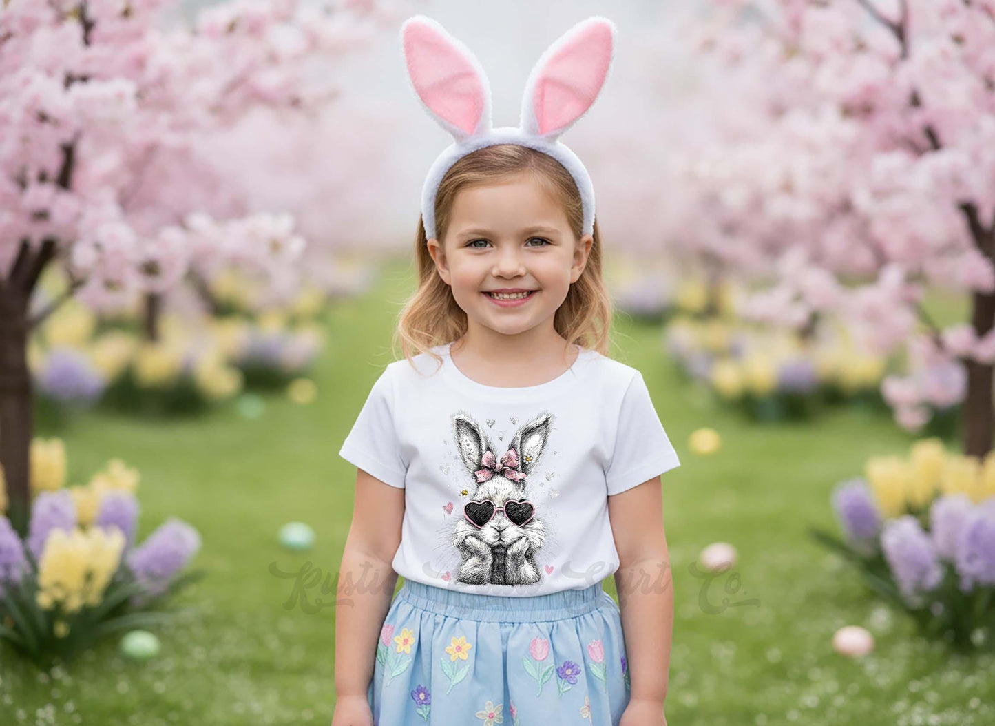 Girls Easter Bunny Shirt, Girls Bunny Easter T-Shirt, Toddler Easter Outfit, Easter Basket Gift