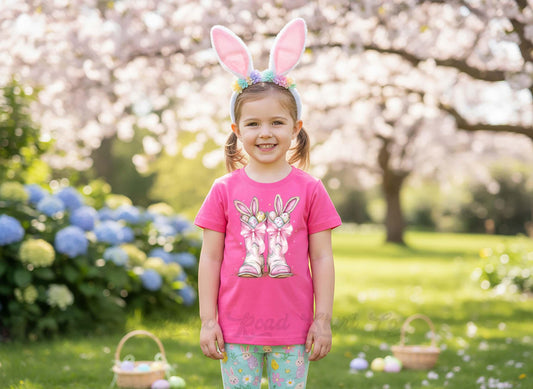 Easter Bunny Shirt, Cowgirl Girls Easter T-Shirt, Toddler Easter Outfit, Easter Basket Gift