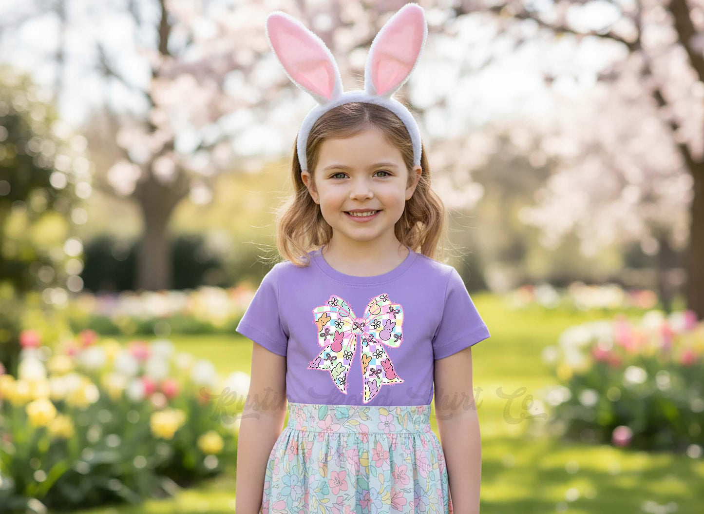 Easter Bow Shirt, Coquette Girls Easter T-Shirt, Toddler Easter Outfit, Easter Basket Gift