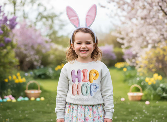 Hip Hop Sweatshirt, Girls Easter Sweatshirt, Toddler Easter Outfit, Easter Basket Gift