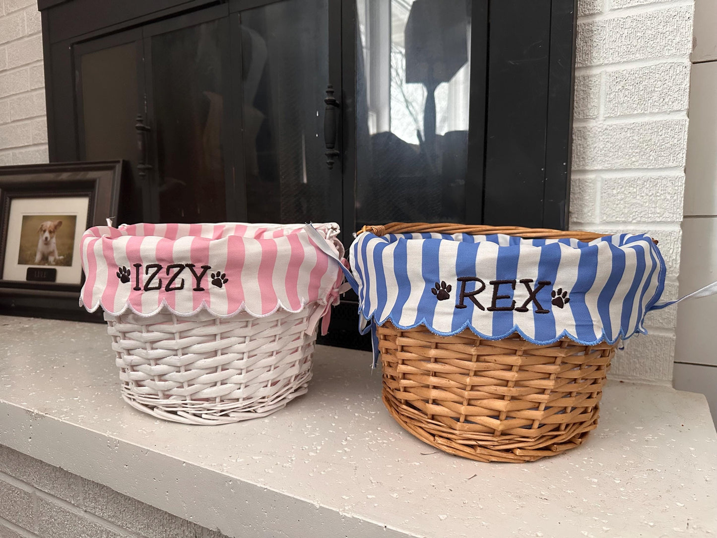 Personalized Easter Basket, Wicker Easter Basket, Custom Easter Gift, Dog Easter Basket