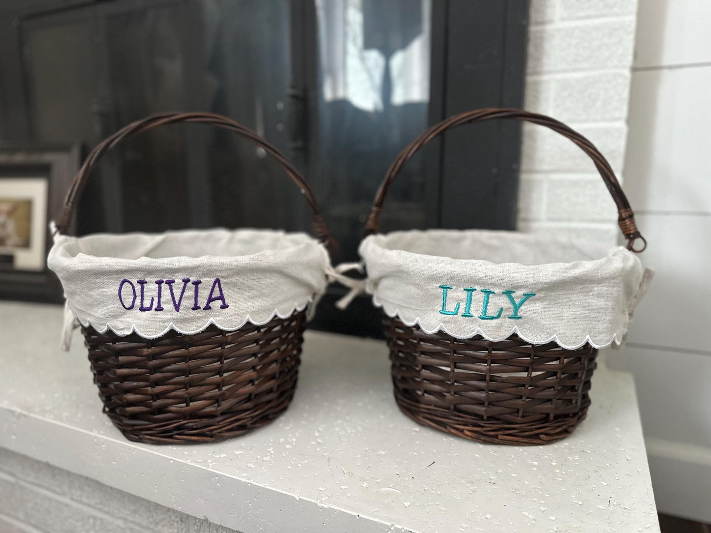 Personalized Easter Basket, Wicker Easter Basket, Custom Easter Gift, Dog Easter Basket
