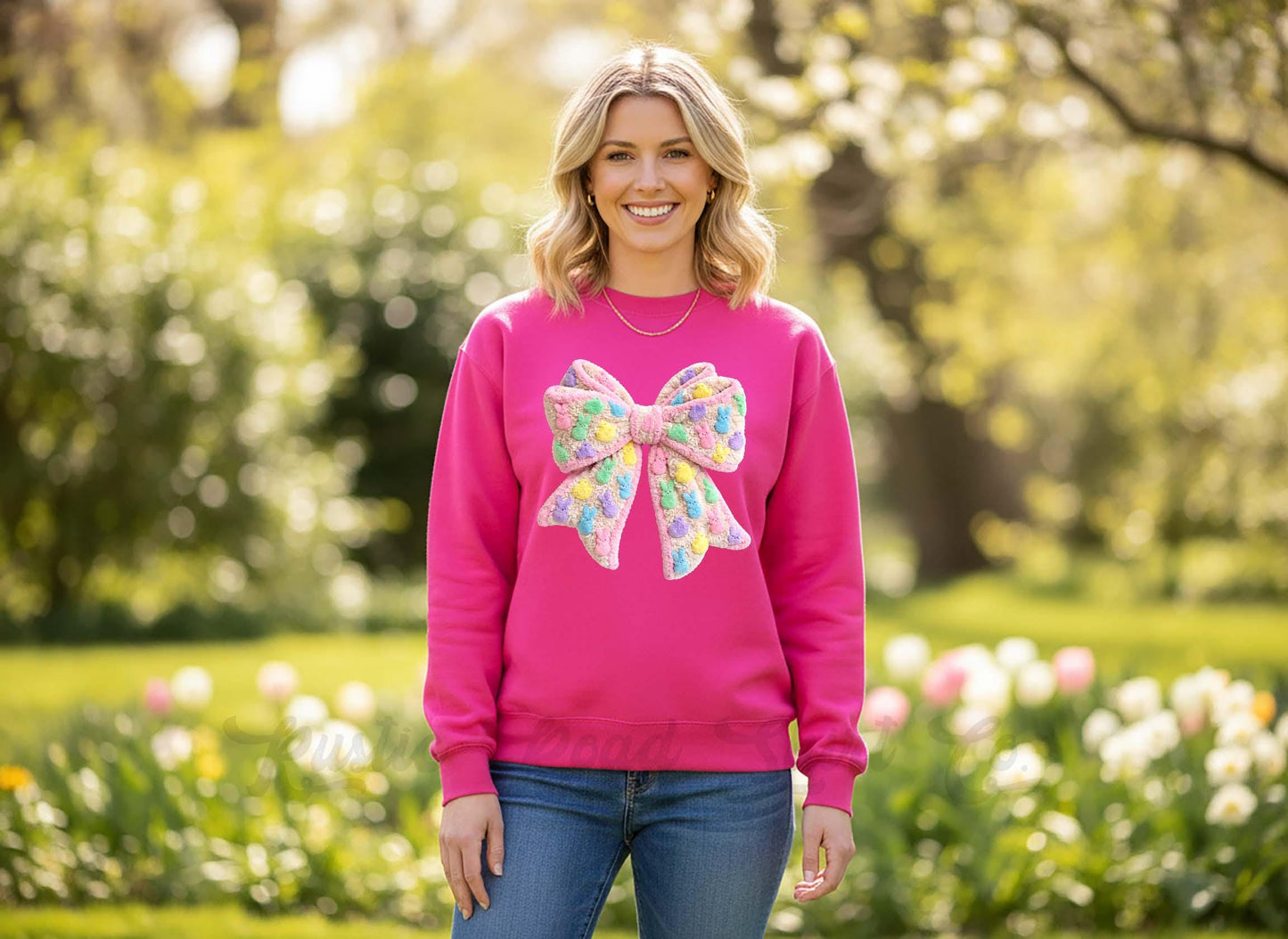 Easter Bow Sweatshirt, Women's Easter Sweatshirt, Easter Teacher Sweatshirt,