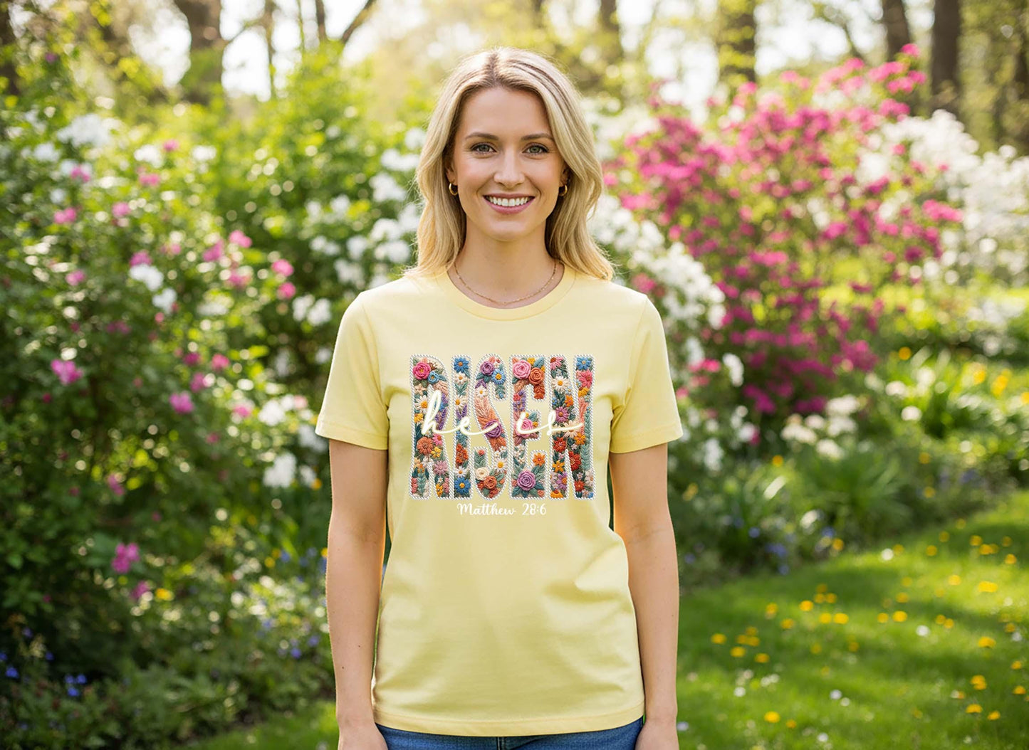 He is Risen Shirt, Christian Jesus Easter Shirt, Women's Easter Shirt, Family Easter Shirt