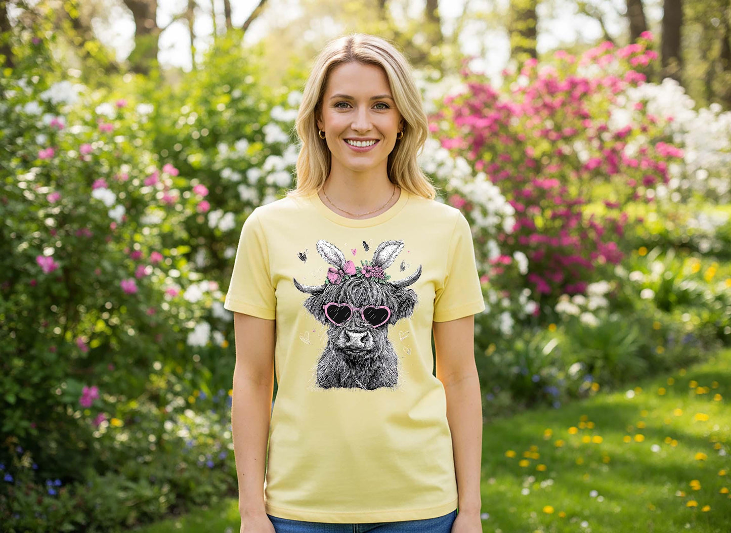 Easter Cow Shirt, Cow Easter Shirt, Women's Easter Shirt, Family Easter Shirt