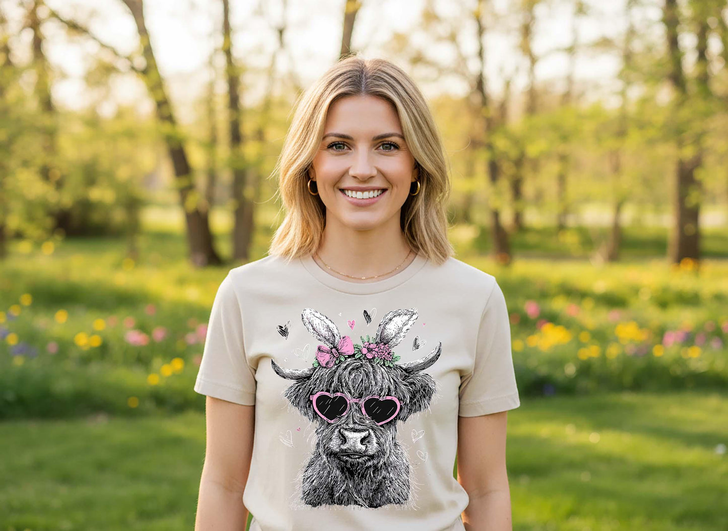 Easter Cow Shirt, Cow Easter Shirt, Women's Easter Shirt, Family Easter Shirt