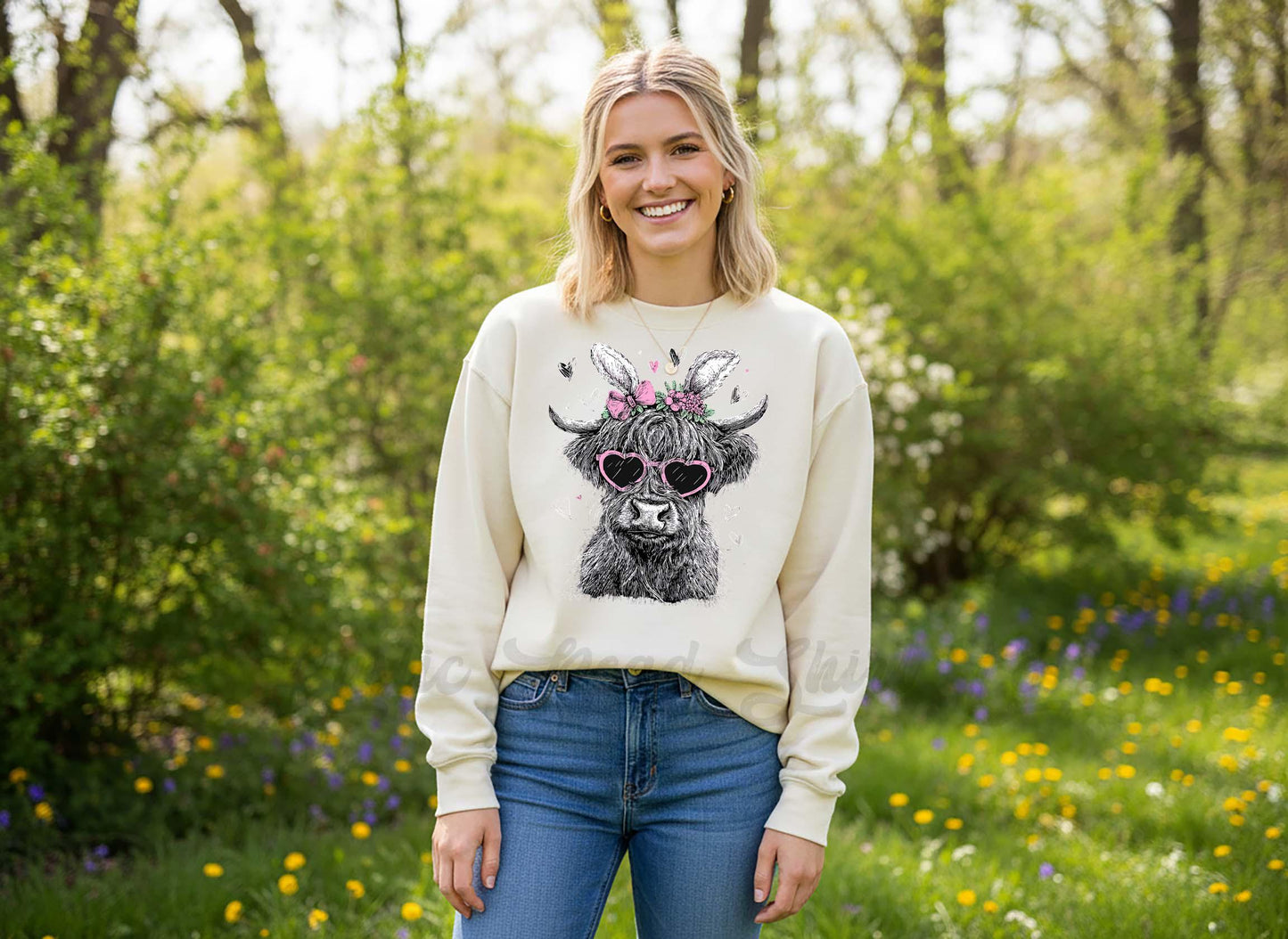 Cow Easter Sweatshirt, Western Easter Sweatshirt, Easter Teacher Sweatshirt,