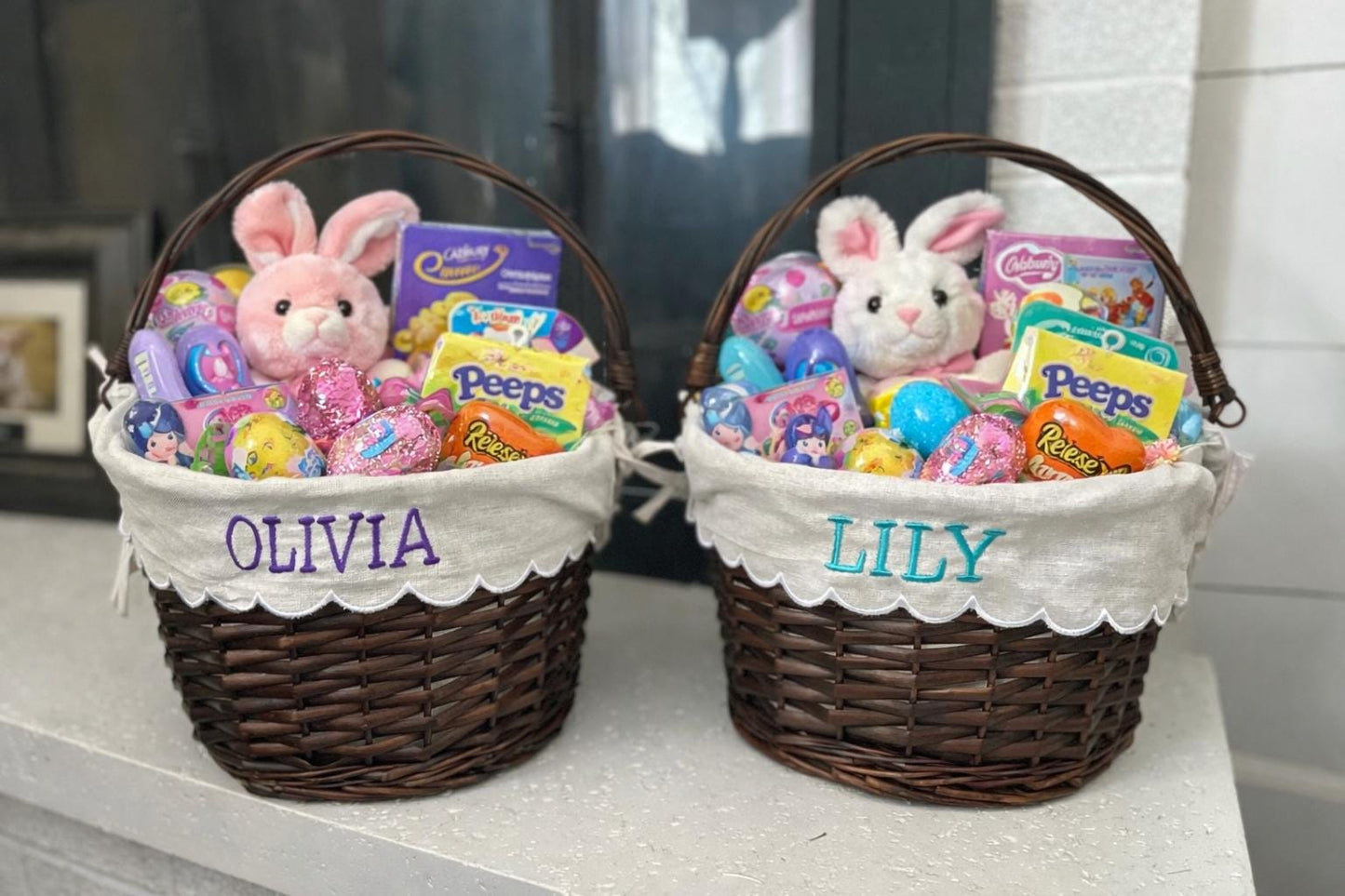 Personalized Easter Basket, Wicker Easter Basket, Custom Easter Gift, Dog Easter Basket
