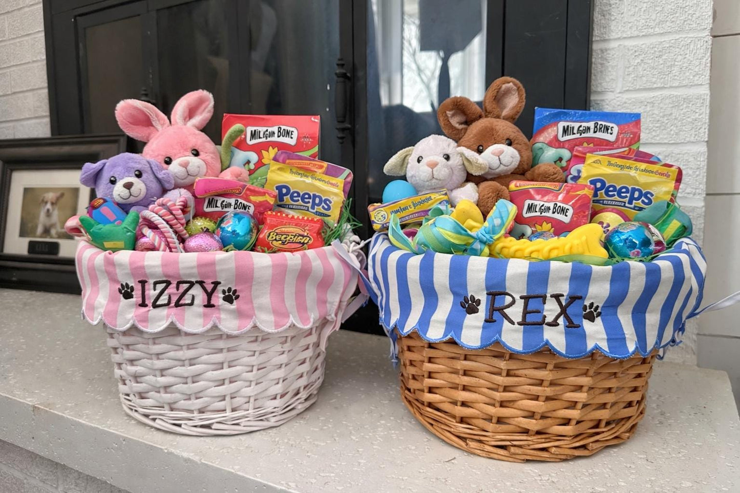 Personalized Easter Basket, Wicker Easter Basket, Custom Easter Gift, Dog Easter Basket