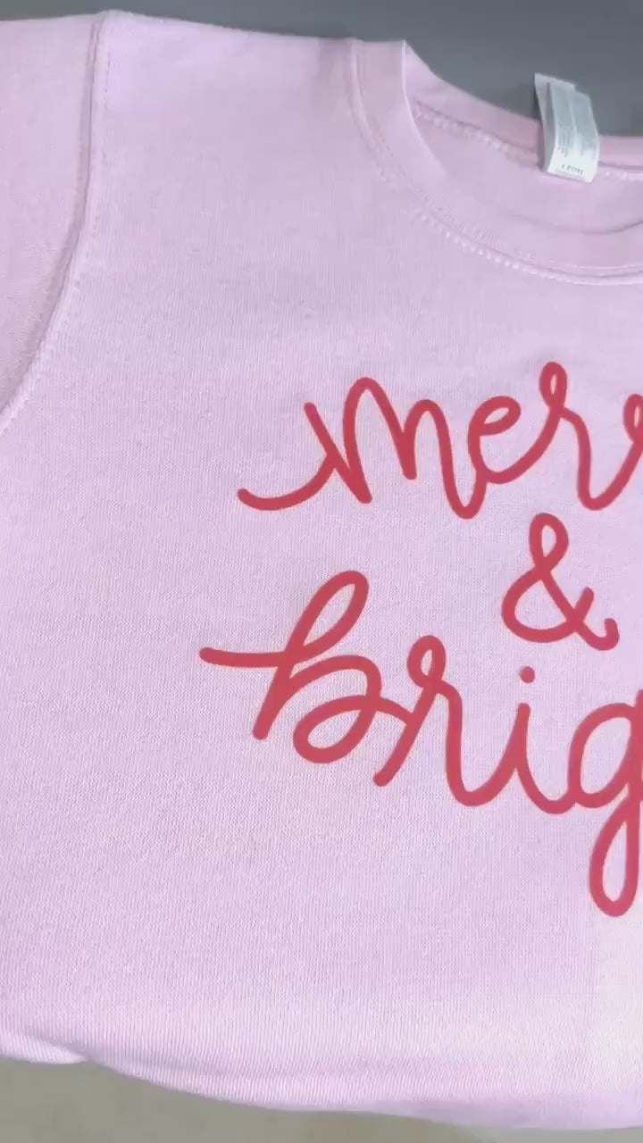 Merry and Bright Sweatshirt, Matching Christmas Sweatshirt, Toddler Christmas Shirt, Matching Family Christmas Shirts