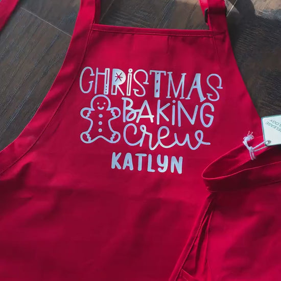 Baking Crew Apron, Christmas Baking Apron, Christmas Cookie Apron, Christmas Apron, Baking Apron, Apron for Christmas, Personalized Apron