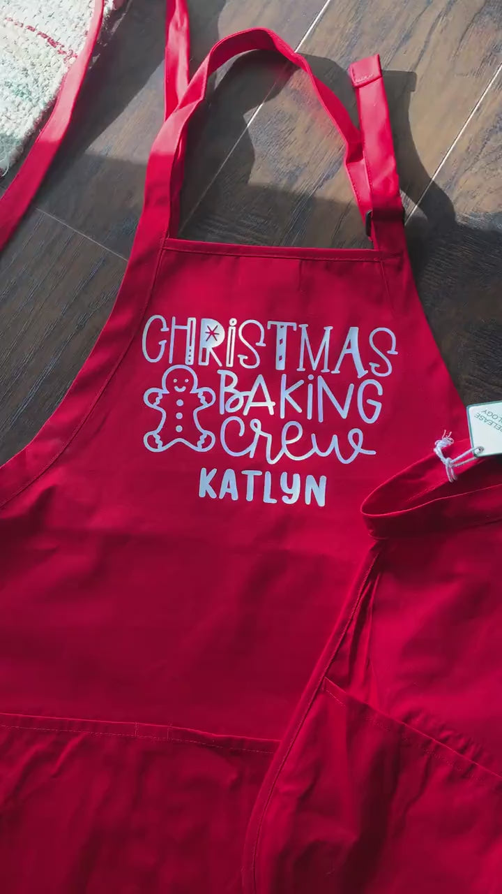 Baking Crew Apron, Christmas Baking Apron, Christmas Cookie Apron, Christmas Apron, Baking Apron, Apron for Christmas, Personalized Apron