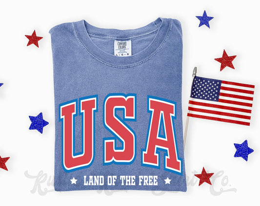 USA Land of the Free Shirt, 4th of July Shirt, Comfort Colors Shirt